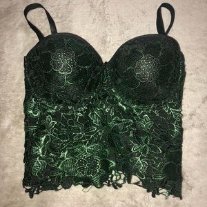 Green bustier top